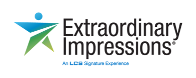 extraordinary-impressions Extraordinary Impressions logo with a blue and green abstract human figure and tagline.
