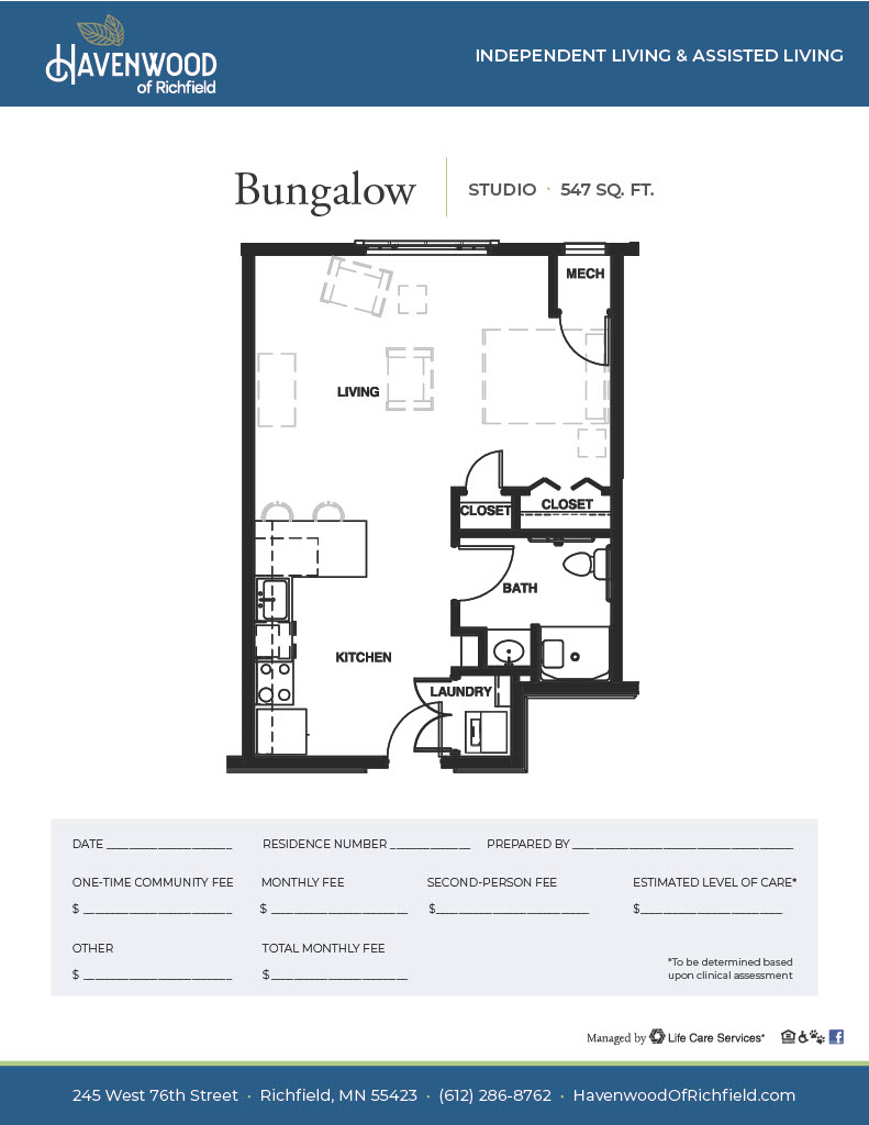 Havenwood Bungalow floor plan